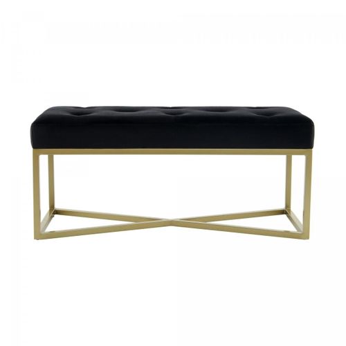 Tabouret Semi Artisanal Zaxe 90x40x40 Or Et Noir