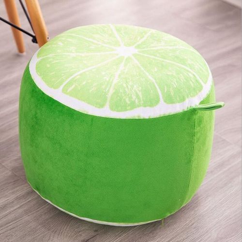 Tabouret Gonflable pais En Coton Pour Enfant,Couverture En Peluche 3d,Fruit,Pouf,Chaise,Coussin,Piste,Portable,1 Pice - Type Lemon