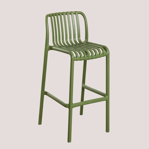 Tabouret Haut Empilable Wendell Vert Militaire 65 Cm