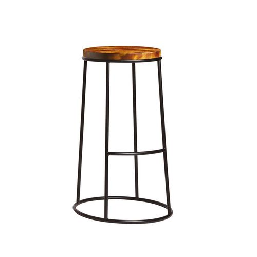 Max 75 Tabouret Haut - Ruste - Rustic Aged Woodon Seat Tampon.