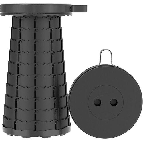 Tabouret Pliant Portable, Tabouret De Camping, Hauteur Tlescopique Rglable De 7  45 Cm, Tabouret De Sac  Dos Tlescopique - S-Noir