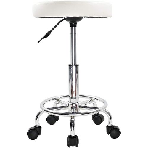 Tabouret Rglable En Hauteur Rotatif Tabouret De Bar Tabouret De Travail En Cuir Synthtique Tabouret De Bureau Tabouret De Pratique Blanc