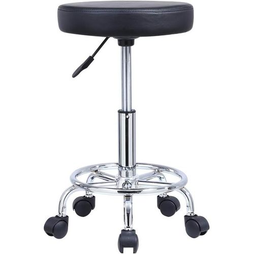 Tabouret Rglable En Hauteur Rotatif Tabouret De Bar Tabouret De Travail En Cuir Synthtique Tabouret De Bureau Tabouret De Pratique Noir
