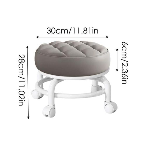Tabouret Roulant Rond  360  Rglable Avec Roues,Rotatif - Type Grey #A