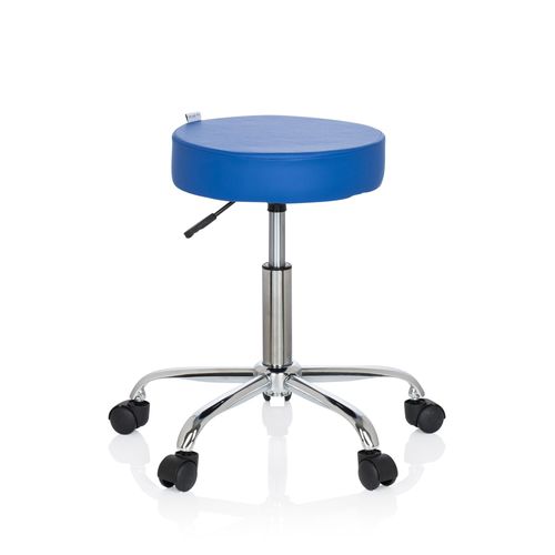 Tabouret / Sige Pivotant / Sige Technique Operator Ii Simili-Cuir Bleu Chrome Hjh Office