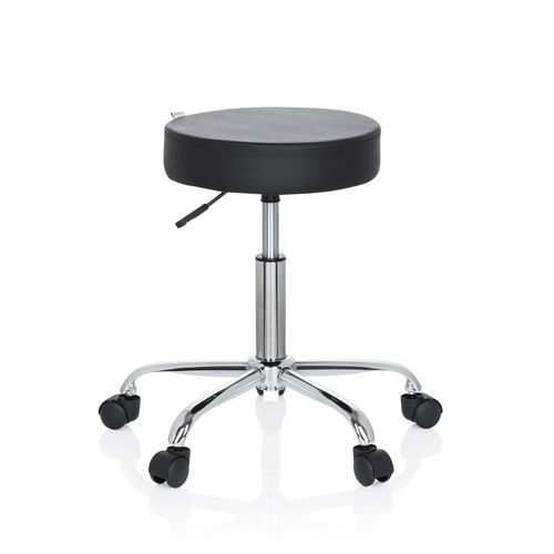 Tabouret / Sige Pivotant / Sige Technique Operator Ii Simili-Cuir Noir Chrome Hjh Office