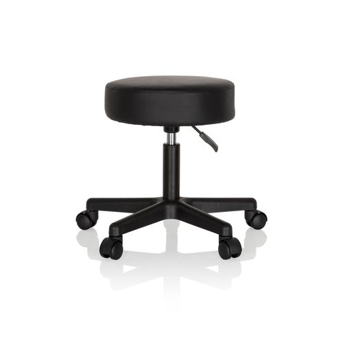 Tabouret / Tabouret Pivotant / Sige De Travail Operator I Simili-Cuir Noir Hjh Office
