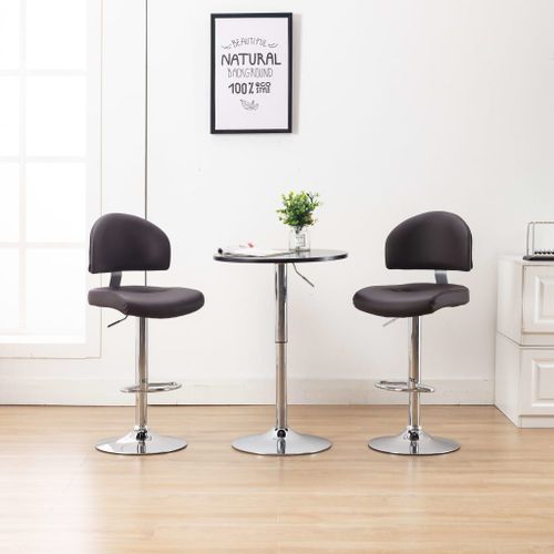 Tabourets De Bar 2 Pcs Marron Similicuir
