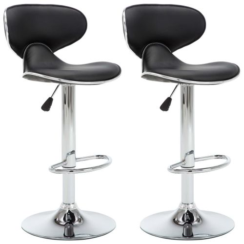 Tabourets De Bar 2 Pcs Noir Similicuir - Vidaxl