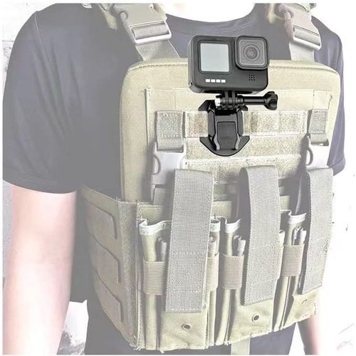 Tactical Vest Base Connection Sangle de Suspension avec Support Rotatif for GoPro Hero 12, 11, 10, 9, 8, 7, (2018), 6 5, Hero Black, Session, Xiaomi Yi, SJCAM, DJI Osmo Action.[F433]