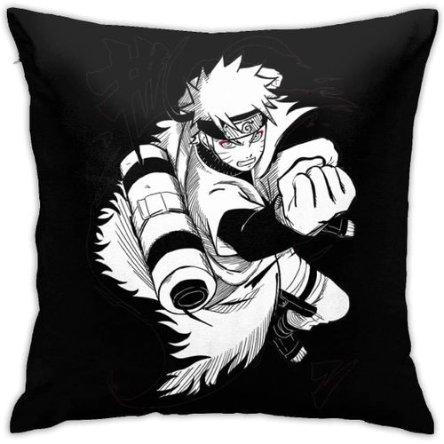 Taie D'oreiller Carre Douce - Dcoration D'intrieur - Lit, Canap, Ferme - Coussin Des Deux Cts - 45 X 45 Cm - Anime Naruto Uzumaki