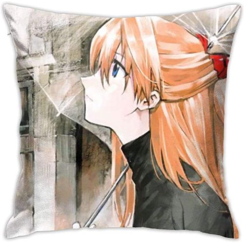 Taie D'oreiller Carre Douce, Dcoration De La Maison, Lit, Canap, Ferme, Housse De Coussin 45 Cm X 45 Cm Des Deux Cts-Evangelion Souryuu Asuka Langley