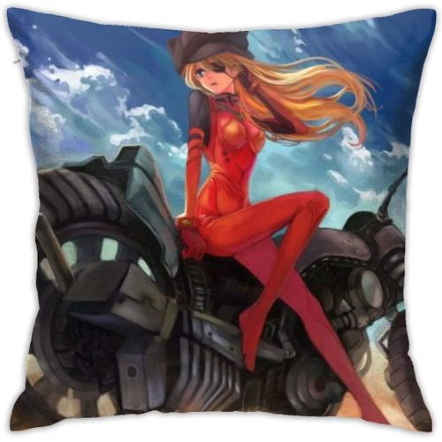 Taie D'oreiller Carre Douce, Dcoration De La Maison, Lit, Canap, Ferme, Housse De Coussin 45 Cm X 45 Cm Des Deux Cts-Evangelion Souryuu Asuka Langley