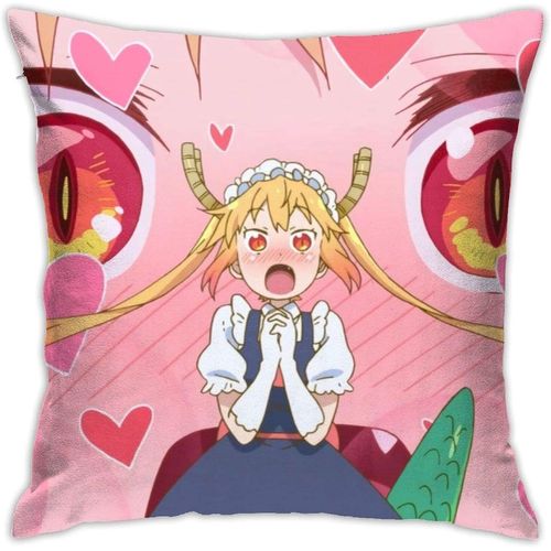Taie D'oreiller Dragon Maid De Miss Kobayashi, 18x18 Pouces