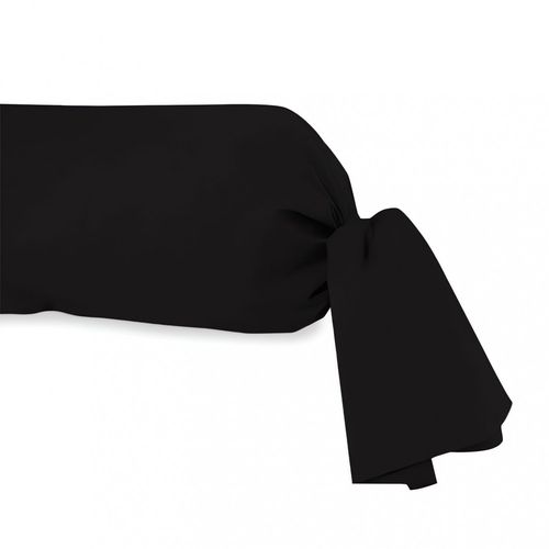 Taie De Traversin En Coton 57 Fils 45x135 Cm Uni Noir, Par Soleil D'ocre