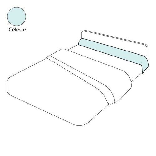Taie De Traversin Uni Bleu Cleste Coton 43x200 - Tradilinge