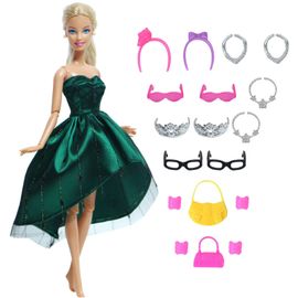 Taille Noe Robe De Poupee De Conte De Fees Pour Barbie Aleatoires Chaussures Sac A Main Lunettes Vetements Pour Jouets Pour Bebe Fille Rakuten