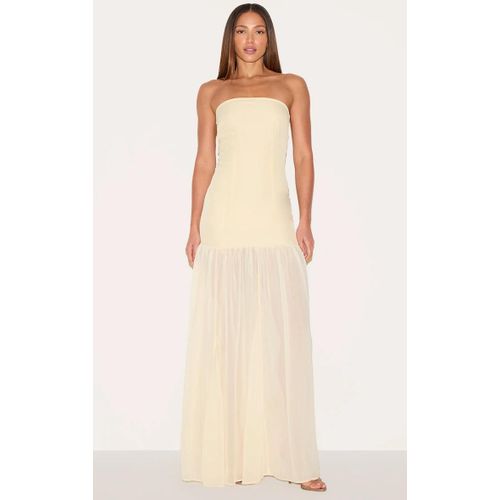 Tall Robe Longue Bustier Amande  Partie En Mousseline De Soie, Amande