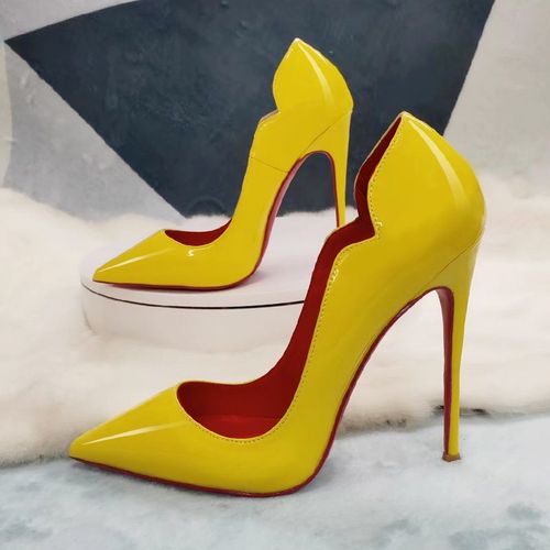 Talons Hauts Noirs Extra Fins Pour Femmes,Semelle Rouge,Bouche Super Peu Profonde,Grandes Chaussures Simples Professionnelles,12cm,2024 - 43