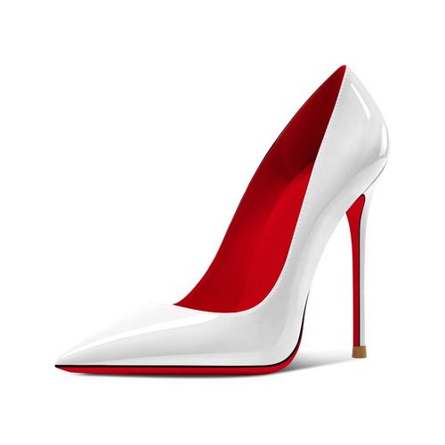 Talons Hauts Noirs Extra Fins Pour Femmes,Semelle Rouge,Bouche Super Peu Profonde,Grandes Chaussures Simples Professionnelles,12cm,2024 - 45