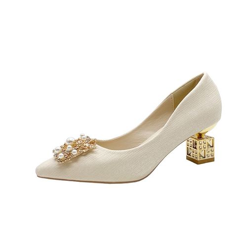 Talons Hauts Pointus En Forme De Parker Pour Dames,Chaussures De Mariage De 5cm Et 7cm,Chaussure De Banquet De Voyage  Structure Carre,Automne, - 39