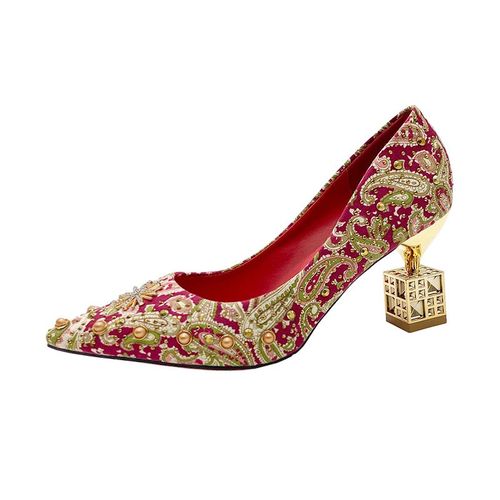 Talons Hauts Pointus En Forme De Parker Pour Dames,Chaussures De Mariage De 5cm Et 7cm,Chaussure De Banquet De Voyage  Structure Carre,Automne, - 39