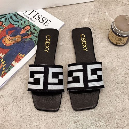 Talons Plats, Mules Avec Design De Lettre C,  La Mode, Grande Taille, Chaussures D't, 2021, Pour Femme, Dame - 39