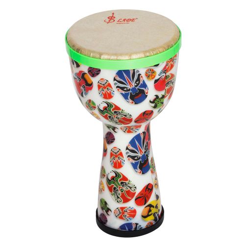 Tambour A Main Africain Portable De 8 Pouces Avec Sangles Et Shakers A Oufs (Visages)