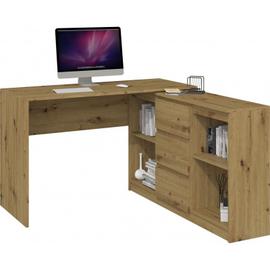 Tamea Bureau D Angle Avec Commode Bureau Chambre Dimensions Bureau 76x120x50 Commode 75x120x30 Meuble Gain De Place Chene Rakuten