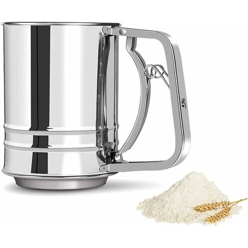 Allecto Premium - Tamis à Farine Manuel En Acier Inoxydable - Outil De Cuisine Pour Sucre Glace Rose