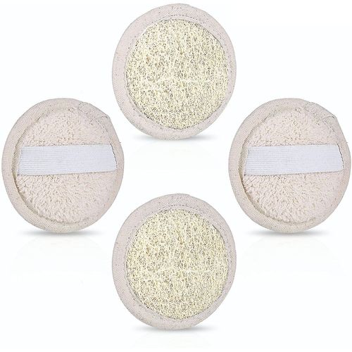 Tampon Exfoliant Doux En Luffa  Mini ponge De Bain Ronde Pour Un Nettoyage En Profondeur Et Des Soins De La Peau, Multifonction Et Facile  Utiliser