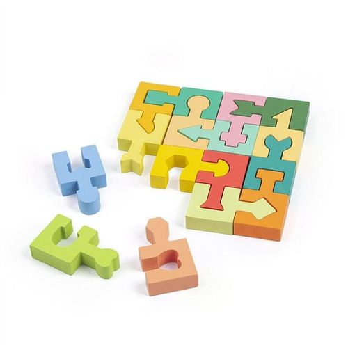 Tangram 3d Puzzle En Bois Color, Jouets Mathmatiques, Jeu Tetris, Jeu ducatif Intellectuel Pour Enfants D'ge Prscolaire