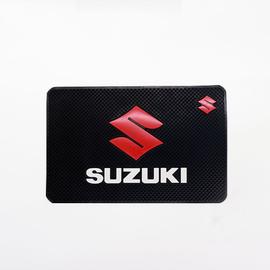 Tapis antidérapant en silicone pour voiture,résistant aux hautes  températures,logo SUZUKI,produit pour tableau de bord,décoration de  téléphone portable,rangement - Type Black