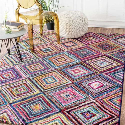 Tapis Entre 40x60 Tiss Multicolore Rectangle Motif Gomtrique Lyn6 Cari