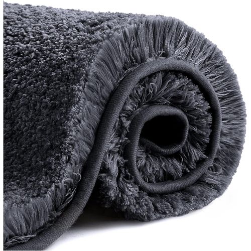 Tapis Contour Wc AntidRapant Tapis De Toilette Wc Paissi Tapis Wc Absorbant Tapis Salle De Bain Ultra Doux En Microfibre, SChage Rapide, Lavable En Machine - 50 X 60cm (Noir)