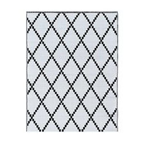 Tapis D'ext?Rieur En Plastique Tress? - 150x220cm - Noir - R?Versible - 100% Polypropyl?Ne - 400gr / M2 - Tunis