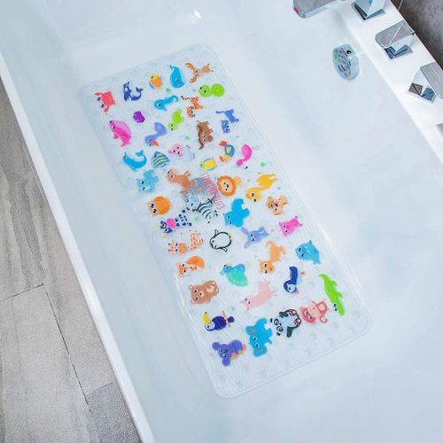 Tapis De Bain Antidrapant Pour Bb,Enfants - Design Transparent En Pvc - Scurit Renforce Avec Ventouses Et Caoutchouc - Baignoire Et Douche - Extra Large 89x40cm (Zoo)[Rac62411289]