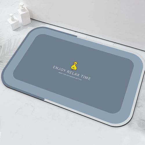 Tapis De Bain Bleu Azur, 30 X 40 Cm, Absorbant, En Terre De Diatomes, Envers En Caoutchouc, Antidrapant, Carr, Fin, Pour Lavabo Et Porte Intrieure