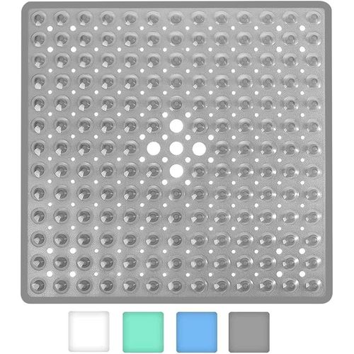 Tapis De Bain Carr AntidRapant  Ventouses - Durable Et LGant - Tapis De Douche AntidRapant - Design Moderne - Ventouses De Qualit - Lavable En Machine Et Sans Latex(Bleu)
