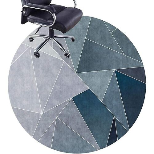 Tapis De Chaise De Bureau Anti-Bruit, Tapis Rond Versailles, Antidrapant Et Sans Lavage, Tapis De Protection De Sol Pour La Maison Et Le Bureau (Couleur : Bleu, Taille : 100 Cm/39 Pouces)