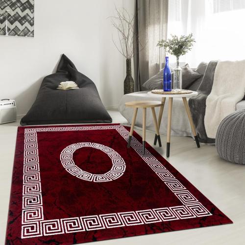 Tapis De Couloir Sapuri Rouge 80x300 Oeko Tex En Polypropylne Doux Et Soyeux