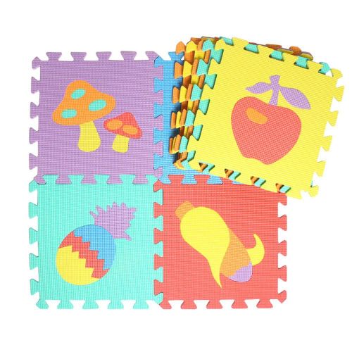 Tapis De Jeu En Mousse Eva Pour Enfants, 10 Pices, Puzzle  Motif De Fruits Et D'Animaux, Tapis De Jeu Doux Pour Bb, Joint Fendu, Pour Ramper