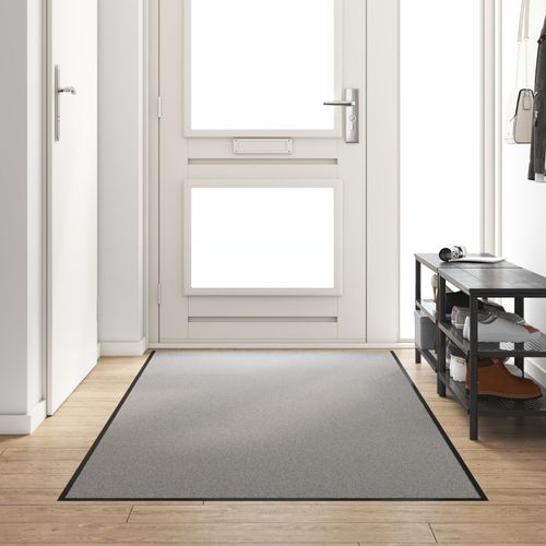 Tapis De Porte Rectangulaire Gris 120x250 Cm