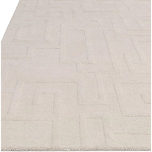 Tapis De Salon En Laine Blanc Cass 200x290 Cm
