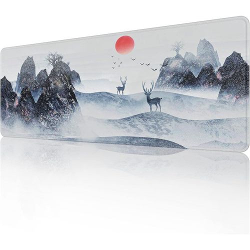 Tapis de Souris (800x300x3 mm) Tapis de Souris tendu Grand Tapis de Souris,Tapis de Souris  Bords Cousus,Base en Caoutchouc antidrapante,Tapis de Souris de Jeu..[F53]