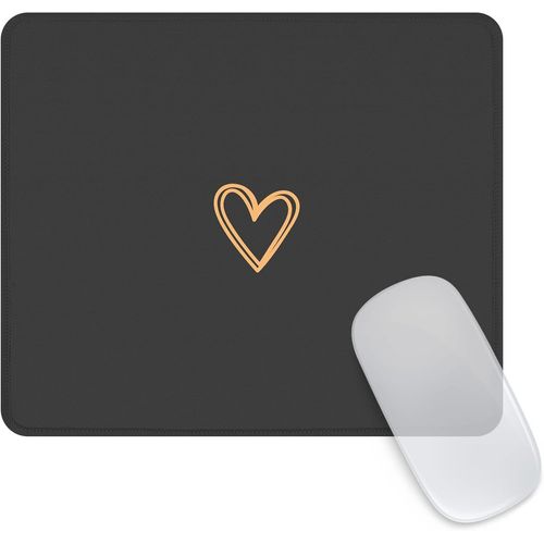Tapis de Souris,Carr Noir Mignon Forme De Coeur Mouse Pad Mousepad de personnalit avec Base en Caoutchouc Impermable et Antidrapante Mousepad pour Bureau,Travail,Ordinateur,Maison.[F917]