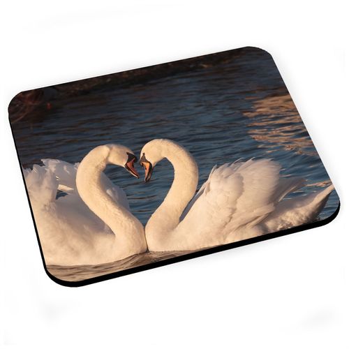 Tapis de Souris Cygnes Amoureux / Coeur / Parade Nuptiale / Amour Sauvage