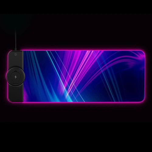 Tapis de souris de chargement sans fil clair / noir RVB surfaces en douceur Tapis de bureau tanche pour ordinateurs portables Couleur colore,800x300x4mm