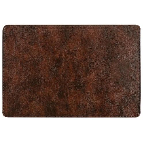 Tapis de souris de chargeur sans fil en cuir de couleur unie surface en douceur Tapis de bureau tanche pour ordinateurs portables PC Marron fonc,15W