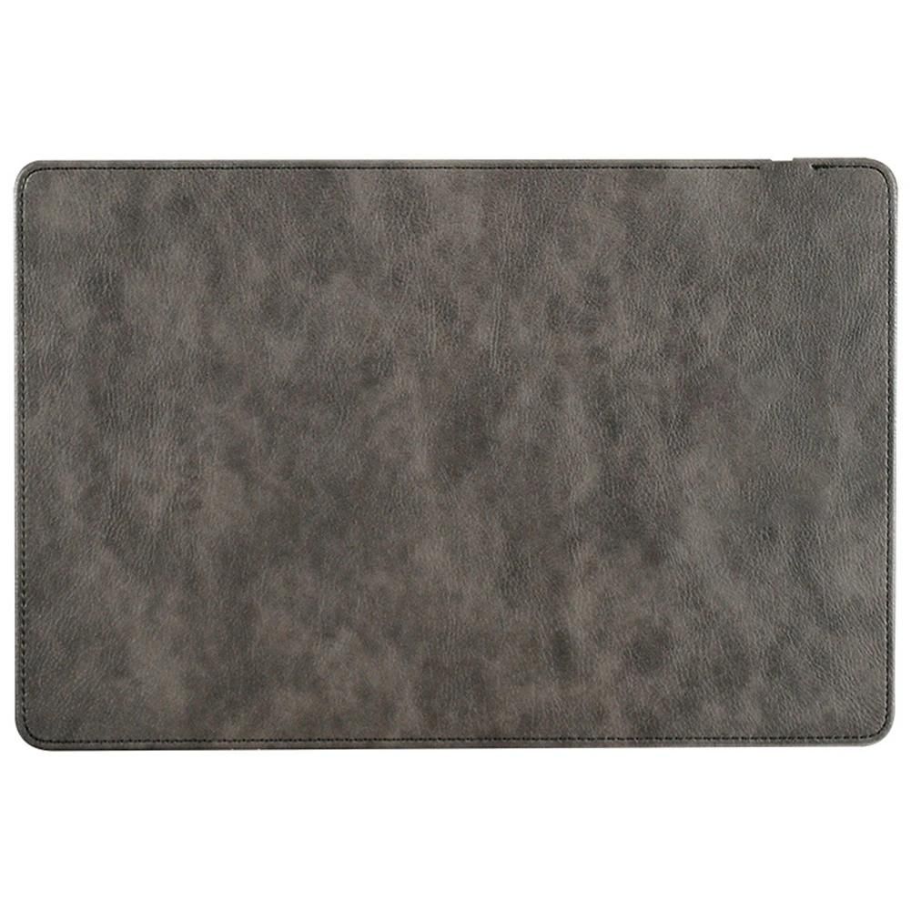 Tapis de souris de chargeur sans fil en cuir de couleur unie surfaces en douceur Tapis de bureau tanche pour ordinateurs portables PC Gris fonc,10W